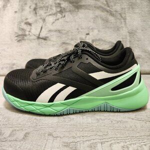 Reebok NanoFlex Women Size 10 Black and Green Cop Toe Shoes **Tried On**